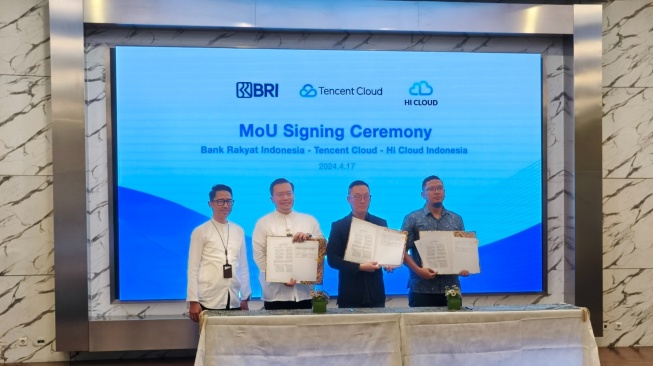 BRI Teken Kerja Sama dengan Tencent Cloud dan Hi Cloud Indonesia